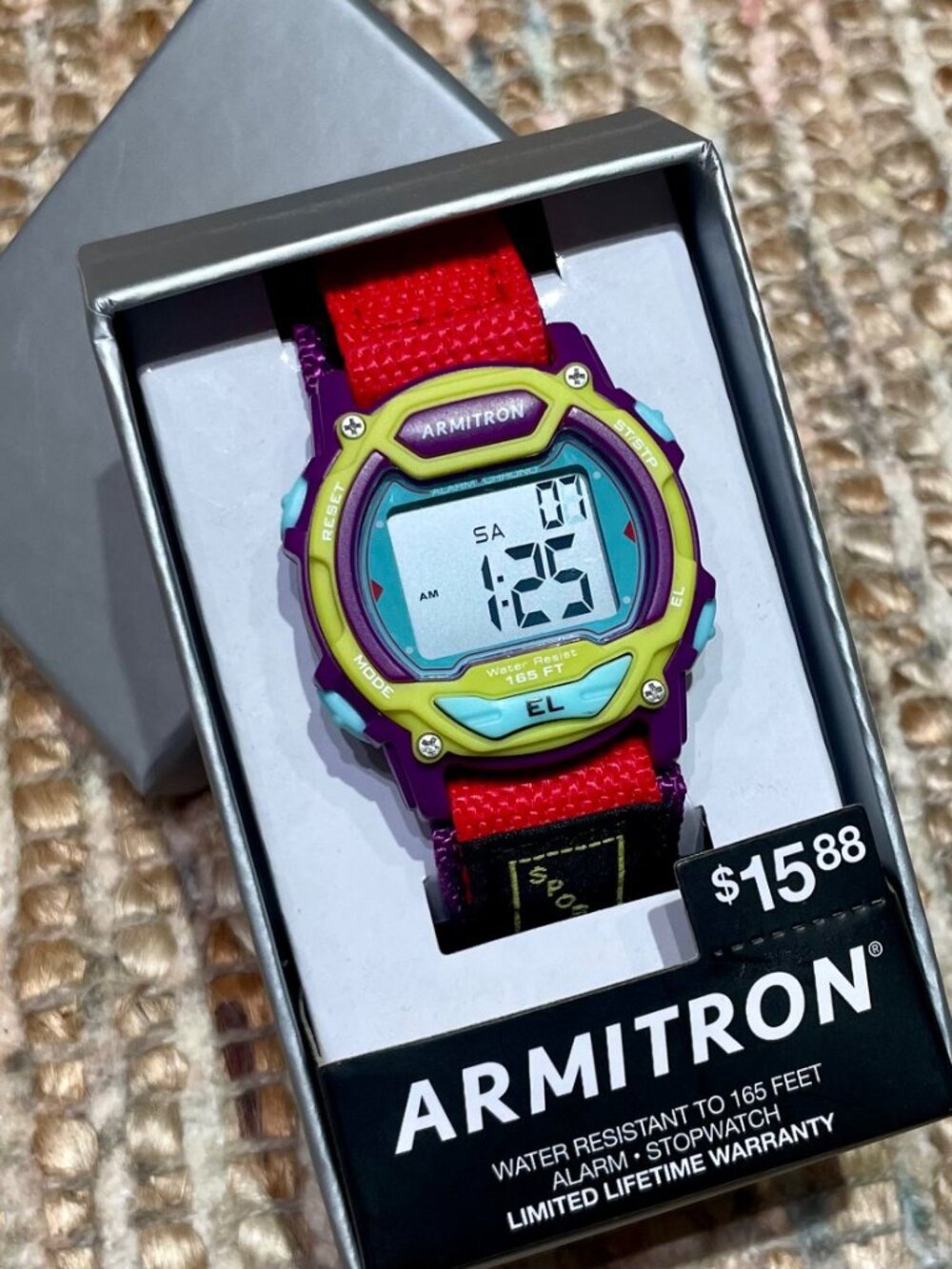 Armitron 45/7041PLGTC Retro Neon Digital Sport Watch NEW in Box Y2K Unisex
